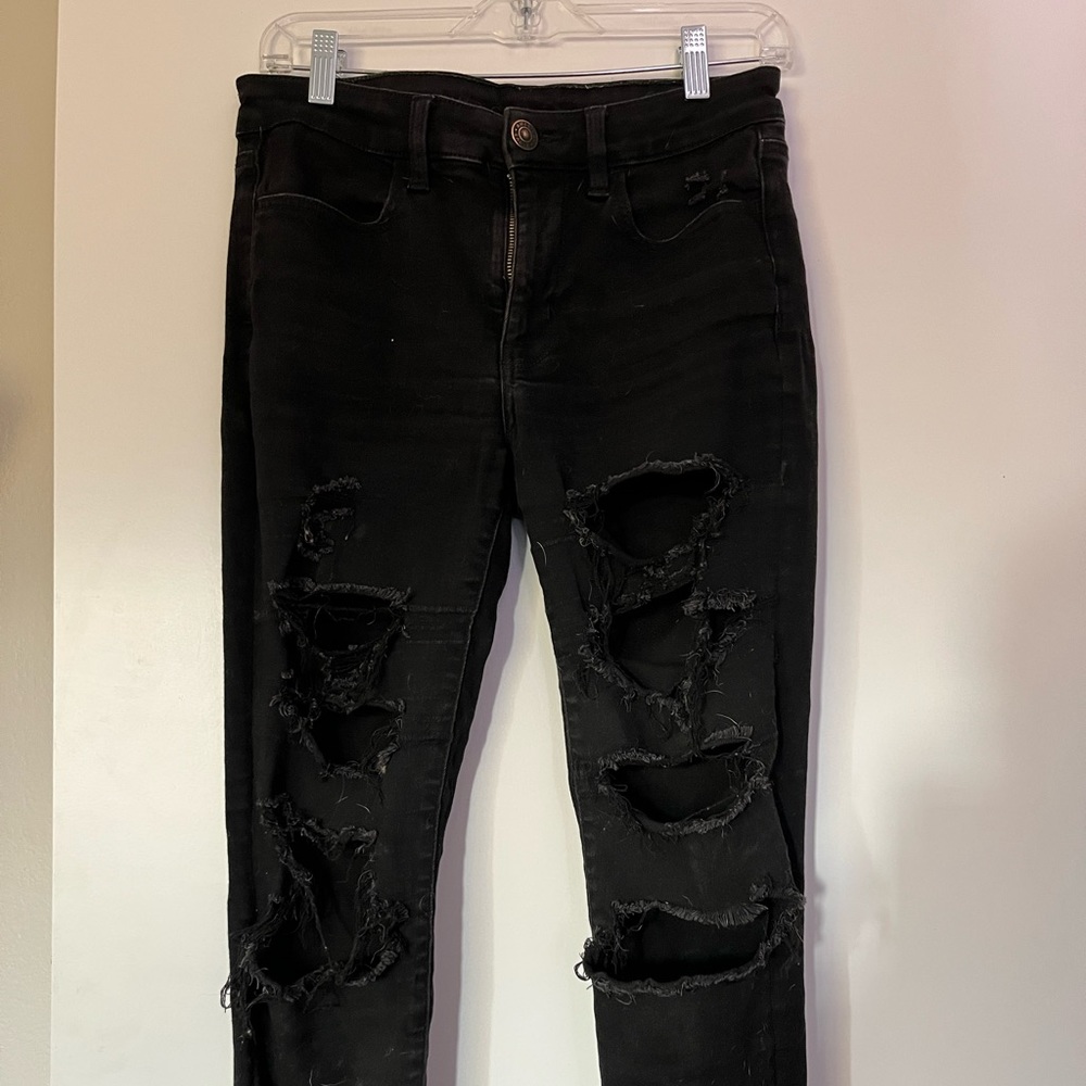 American Eagle Black Ripped Jeans